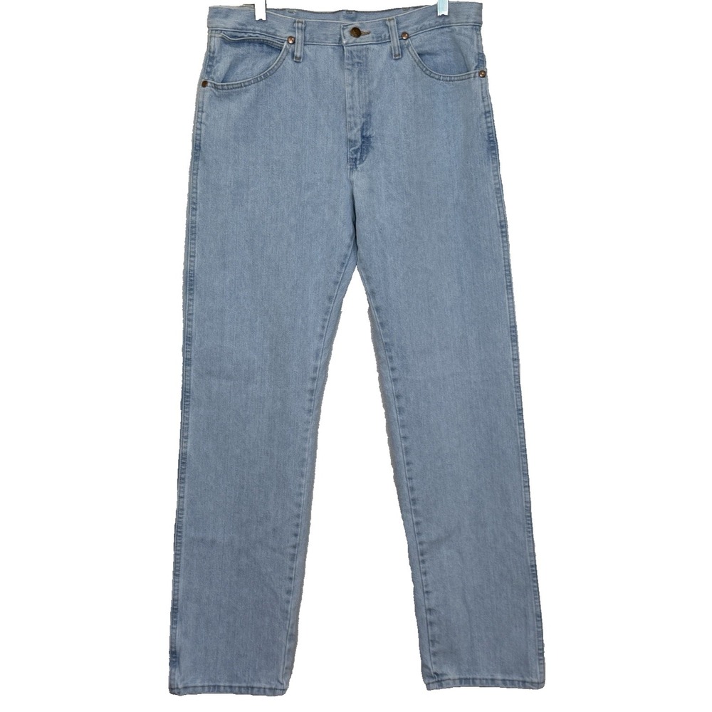 Wrangler Cowboy Cut Jeans Mens Size 33x34 Blue Light Wash Regular Fit‎ 1013MWZGH